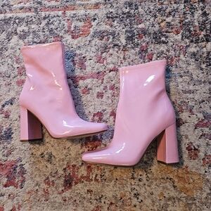 Steve Madden Glossy Pink Heeled Boots